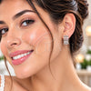 White Gold Filled Huggie Hoop, Leaf Design, with White Cubic Zirconia, Polished, Rhodium Finish, 02.471.0013.16