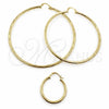 Oro Laminado Medium Hoop, Gold Filled Style Hollow Design, Diamond Cutting Finish, Golden Finish, 02.213.0152.30