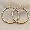 Oro Laminado Medium Hoop, Gold Filled Style Hollow Design, Diamond Cutting Finish, Golden Finish, 02.213.0907.50