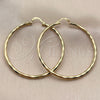 Oro Laminado Large Hoop, Gold Filled Style Hollow Design, Diamond Cutting Finish, Golden Finish, 02.213.0249.1.60