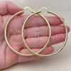 Oro Laminado Extra Large Hoop, Gold Filled Style Hollow Design, Diamond Cutting Finish, Golden Finish, 02.213.0153.70