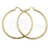 Oro Laminado Extra Large Hoop, Gold Filled Style Hollow Design, Diamond Cutting Finish, Golden Finish, 02.213.0153.70