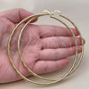 Oro Laminado Extra Large Hoop, Gold Filled Style Hollow Design, Polished, Golden Finish, 02.213.0153.90