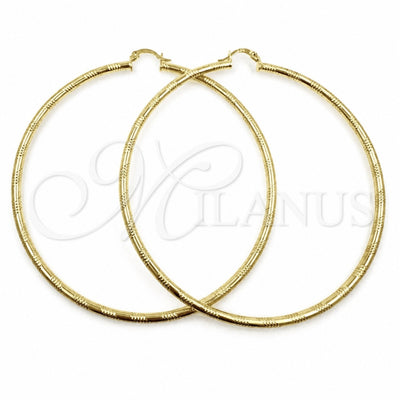 Oro Laminado Extra Large Hoop, Gold Filled Style Hollow Design, Polished, Golden Finish, 02.213.0153.90