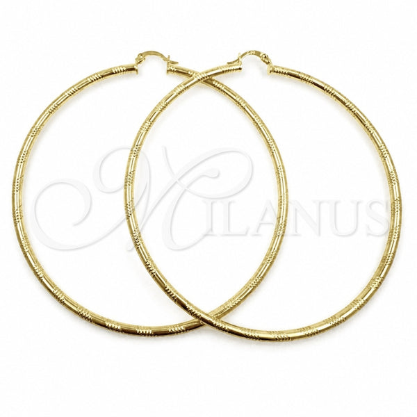 Oro Laminado Extra Large Hoop, Gold Filled Style Hollow Design, Polished, Golden Finish, 02.213.0153.90