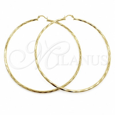 Oro Laminado Large Hoop, Gold Filled Style Diamond Cutting Finish, Golden Finish, 02.213.0249.1.100