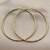 Oro Laminado Extra Large Hoop, Gold Filled Style Hollow Design, Diamond Cutting Finish, Golden Finish, 02.213.0150.90