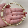 Oro Laminado Extra Large Hoop, Gold Filled Style Diamond Cutting Finish, Golden Finish, 02.213.0245.1.100