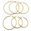 Oro Laminado Extra Large Hoop, Gold Filled Style Diamond Cutting Finish, Golden Finish, 02.213.0245.1.100