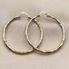 Oro Laminado Large Hoop, Gold Filled Style Hollow Design, Diamond Cutting Finish, Golden Finish, 02.213.0248.1.50