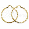 Oro Laminado Large Hoop, Gold Filled Style Hollow Design, Diamond Cutting Finish, Golden Finish, 02.213.0248.1.50