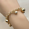 Oro Laminado Fancy Bracelet, Gold Filled Style Disco and Rolo Design, Polished, Golden Finish, 03.63.2302.08 (07 MM Thickness, 8 Inches Length)