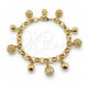 Oro Laminado Fancy Bracelet, Gold Filled Style Ball and Rolo Design, Polished, Golden Finish, 03.63.2304.08 (07 MM Thickness, 8 Inches Length)