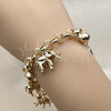 Oro Laminado Fancy Bracelet, Gold Filled Style Elephant and Rolo Design, Polished, Golden Finish, 03.63.2305.08 (07 MM Thickness, 8 Inches Length)