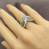 White Gold Filled Multi Stone Ring, Baguette Design, with White Cubic Zirconia, Polished, Rhodium Finish, 01.471.0064 (One size fits all)