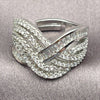 White Gold Filled Multi Stone Ring, Baguette Design, with White Cubic Zirconia, Polished, Rhodium Finish, 01.471.0064 (One size fits all)
