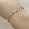 Oro Laminado Basic Anklet, Gold Filled Style Polished, Golden Finish, 04.213.0338.07 (Thickness, 7 Inches Length)