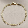 Oro Laminado Basic Anklet, Gold Filled Style Polished, Golden Finish, 04.213.0338.07 (Thickness, 7 Inches Length)