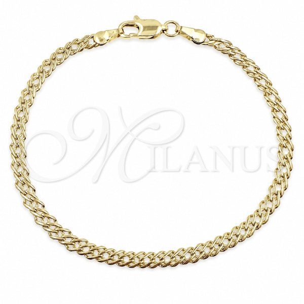 Oro Laminado Basic Anklet, Gold Filled Style Polished, Golden Finish, 04.213.0338.07 (Thickness, 7 Inches Length)