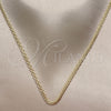 Oro Laminado Basic Necklace, Gold Filled Style Polished, Golden Finish, 04.213.0338.22 (Thickness, 22 Inches Length)