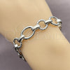 White Gold Filled Fancy Bracelet, Twist and Rolo Design, Polished, Rhodium Finish, 03.415.0007.1.07 (12 MM Thickness, 8 Inches Length)