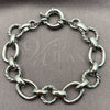 White Gold Filled Fancy Bracelet, Twist and Rolo Design, Polished, Rhodium Finish, 03.415.0007.1.07 (12 MM Thickness, 8 Inches Length)