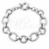 White Gold Filled Fancy Bracelet, Twist and Rolo Design, Polished, Rhodium Finish, 03.415.0007.1.07 (12 MM Thickness, 8 Inches Length)