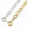 White Gold Filled Fancy Bracelet, Twist and Rolo Design, Polished, Rhodium Finish, 03.415.0007.1.07 (12 MM Thickness, 8 Inches Length)
