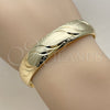 Oro Laminado Individual Bangle, Gold Filled Style Diamond Cutting Finish, Golden Finish, 07.165.0020 (12 MM Thickness, One size fits all)