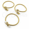 Oro Laminado Individual Bangle, Gold Filled Style Twist and Ball Design, with Ivory Pearl and White Cubic Zirconia, Polished, Golden Finish, 07.459.0003.2 (Thickness, One size fits all)