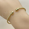 Oro Laminado Individual Bangle, Gold Filled Style Ball and Twist Design, Polished, Golden Finish, 07.459.0005 (03 MM Thickness, One size fits all)