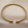 Oro Laminado Individual Bangle, Gold Filled Style Ball and Twist Design, Polished, Golden Finish, 07.459.0005 (03 MM Thickness, One size fits all)