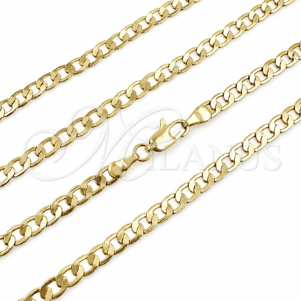 Oro Laminado Basic Necklace, Gold Filled Style Curb Design, Polished, Golden Finish, 04.63.1452.18 (Thickness, 18 Inches Length)