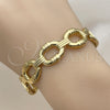 Stainless Steel Individual Bangle, Belt Buckle and Paperclip Design, Polished, Golden Finish, 07.116.0005.04 (15 MM Thickness, Size 4 (2.25 Diameter))