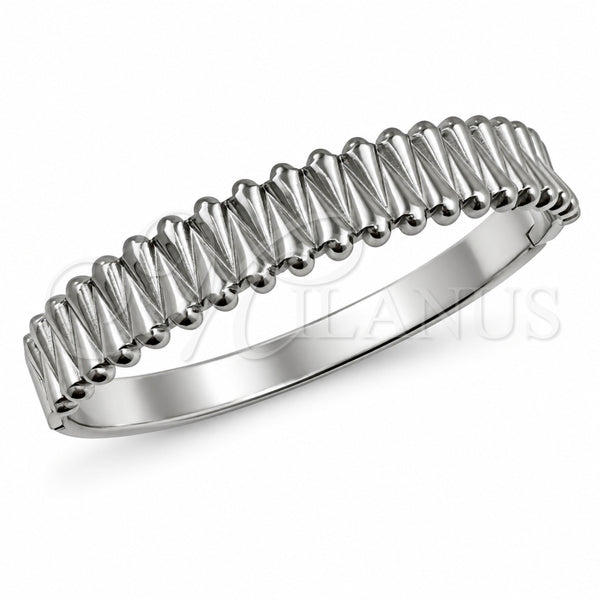 Stainless Steel Individual Bangle, Teardrop Design, Polished, Steel Finish, 07.116.0008.05 (Thickness, Size 5 (2.50 Diameter))