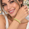 Stainless Steel Individual Bangle, Teardrop Design, Polished, Golden Finish, 07.116.0008.1.05 (Thickness, Size 5 (2.50 Diameter))