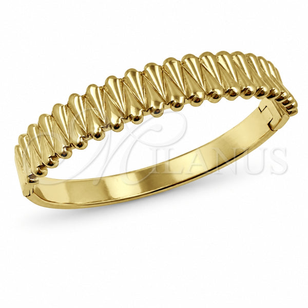 Stainless Steel Individual Bangle, Teardrop Design, Polished, Golden Finish, 07.116.0008.1.05 (Thickness, Size 5 (2.50 Diameter))