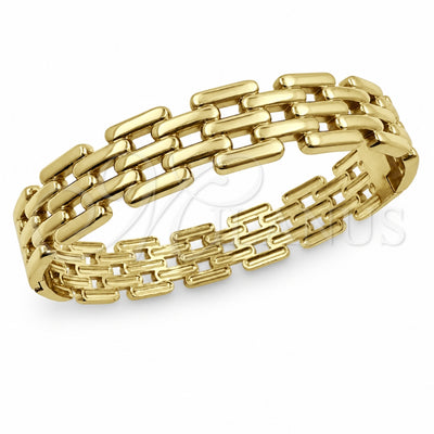 Stainless Steel Individual Bangle, Belt Buckle Design, Polished, Golden Finish, 07.116.0009.1.05 (12 MM Thickness, Size 5 (2.50 Diameter))