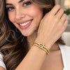 Stainless Steel Individual Bangle, Belt Buckle and Twist Design, Polished, Golden Finish, 07.116.0010.1.05 (16 MM Thickness, Size 5 (2.50 Diameter))