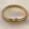 Stainless Steel Individual Bangle, Belt Buckle and Twist Design, Polished, Golden Finish, 07.116.0010.1.05 (16 MM Thickness, Size 5 (2.50 Diameter))