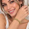 Stainless Steel Individual Bangle, Puff Mariner and Mariner Design, Polished, Golden Finish, 07.116.0011.05 (08 MM Thickness, Size 5 (2.50 Diameter))