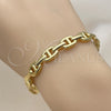 Stainless Steel Individual Bangle, Puff Mariner and Mariner Design, Polished, Golden Finish, 07.116.0011.05 (08 MM Thickness, Size 5 (2.50 Diameter))