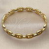 Stainless Steel Individual Bangle, Puff Mariner and Mariner Design, Polished, Golden Finish, 07.116.0011.05 (08 MM Thickness, Size 5 (2.50 Diameter))