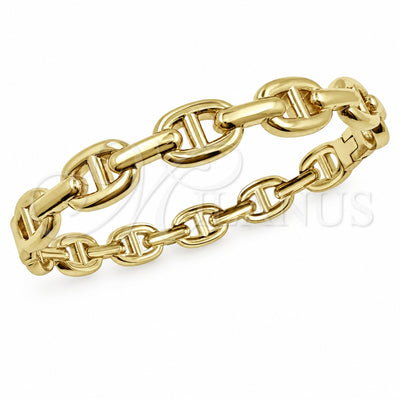Stainless Steel Individual Bangle, Puff Mariner and Mariner Design, Polished, Golden Finish, 07.116.0011.05 (08 MM Thickness, Size 5 (2.50 Diameter))