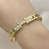 Stainless Steel Individual Bangle, with White Crystal, Polished, Golden Finish, 07.116.0013.05 (Thickness, Size 5 (2.50 Diameter))