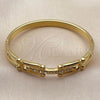 Stainless Steel Individual Bangle, with White Crystal, Polished, Golden Finish, 07.116.0013.05 (Thickness, Size 5 (2.50 Diameter))