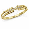 Stainless Steel Individual Bangle, with White Crystal, Polished, Golden Finish, 07.116.0013.05 (Thickness, Size 5 (2.50 Diameter))