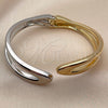 Oro Laminado Individual Bangle, Gold Filled Style Leaf Design, Polished, Two Tone, 07.215.0045.06 (23 MM Thickness, One size fits all)