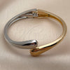 Oro Laminado Individual Bangle, Gold Filled Style Teardrop Design, Polished, Two Tone, 07.215.0046.05 (20 MM Thickness, Size 5 (2.50 Diameter))