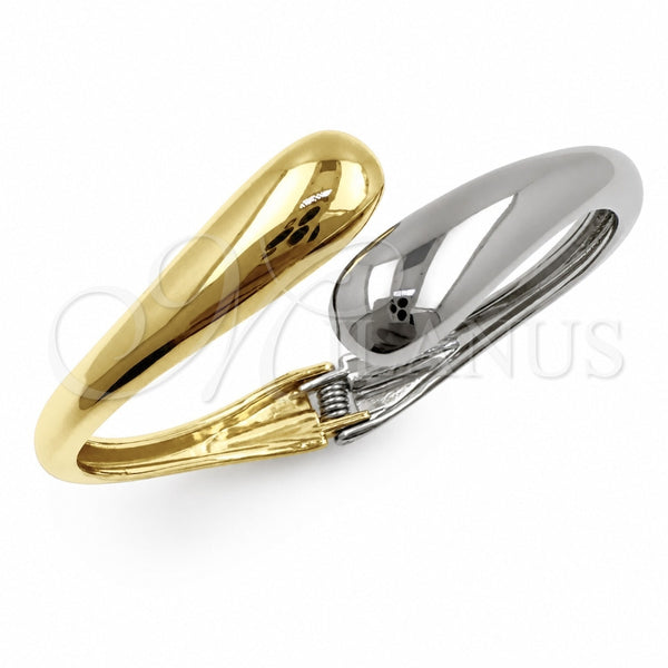 Oro Laminado Individual Bangle, Gold Filled Style Teardrop Design, Polished, Two Tone, 07.215.0046.05 (20 MM Thickness, Size 5 (2.50 Diameter))